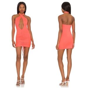 SUPERDOWN Ariya Ruched Halter Dress